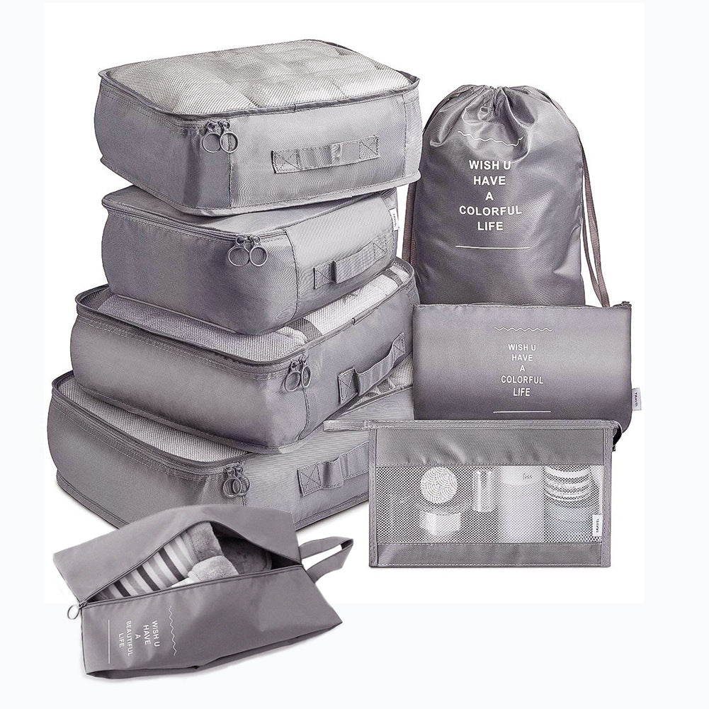 LumaVoyage 8-Piece Luggage Organizer Set — Travel Packing Bags for Clothes & Shoes