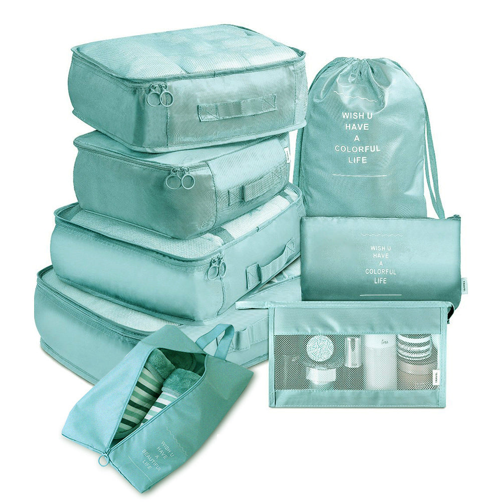 LumaVoyage 8-Piece Luggage Organizer Set — Travel Packing Bags for Clothes & Shoes