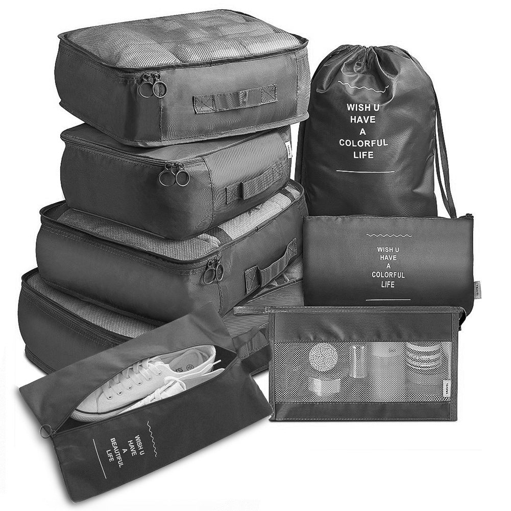 LumaVoyage 8-Piece Luggage Organizer Set — Travel Packing Bags for Clothes & Shoes