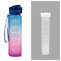 LumaVoyage 1L Motivational Water Bottle — Time Marker & Bounce Cover for Daily Hydration