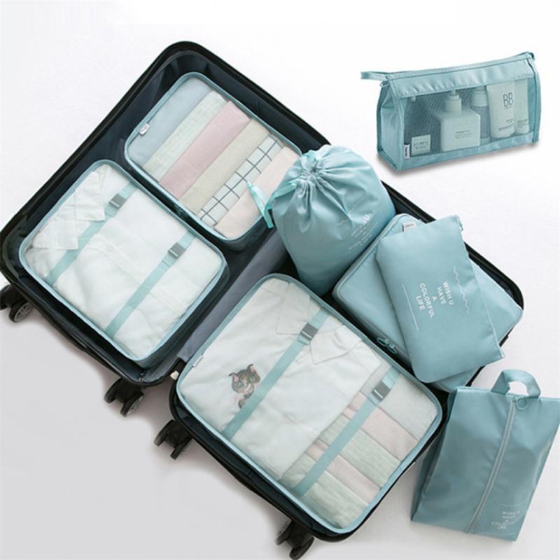 LumaVoyage 8-Piece Luggage Organizer Set — Travel Packing Bags for Clothes & Shoes