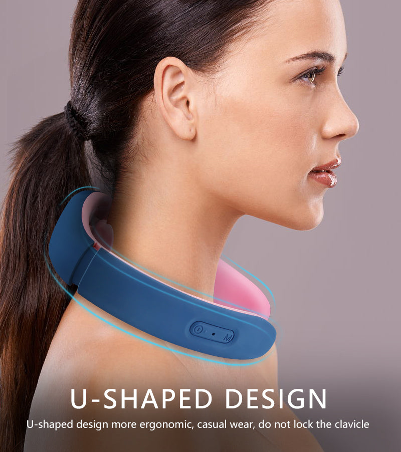Smart Electric Neck Massager – EMS Pulse Heat Therapy Collar