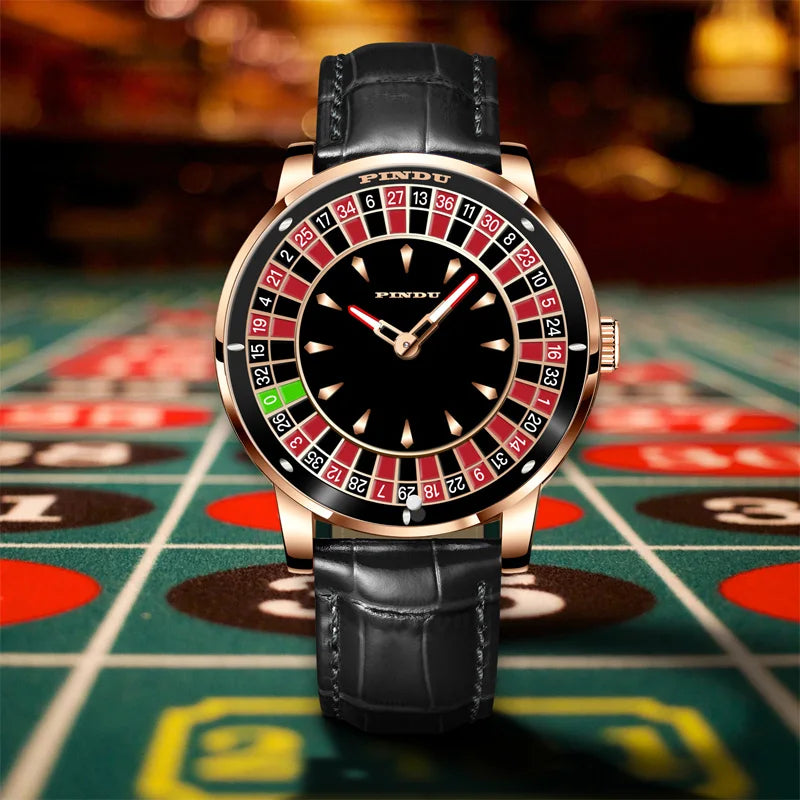 LumaVoyage Mechanical Roulette Spinner Watch — Mesmerizing Novelty Timepiece