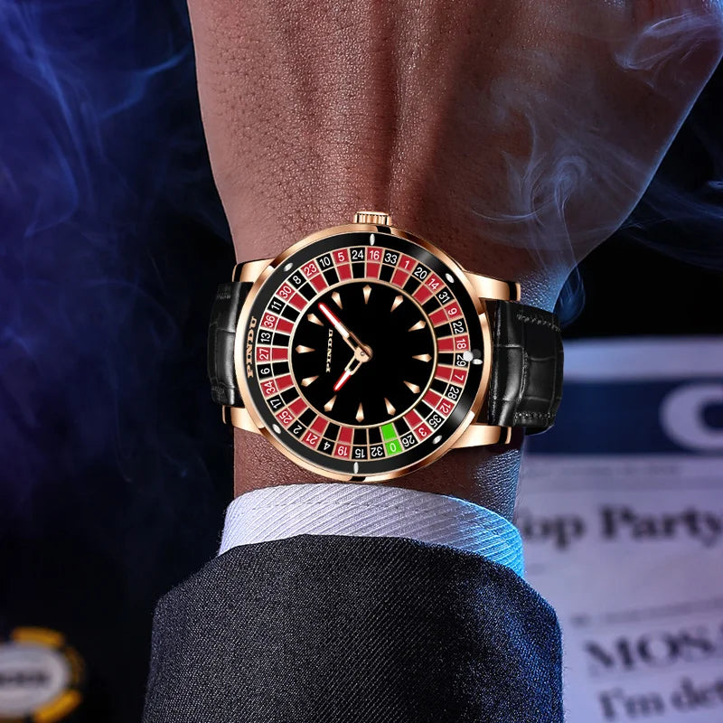 LumaVoyage Mechanical Roulette Spinner Watch — Mesmerizing Novelty Timepiece
