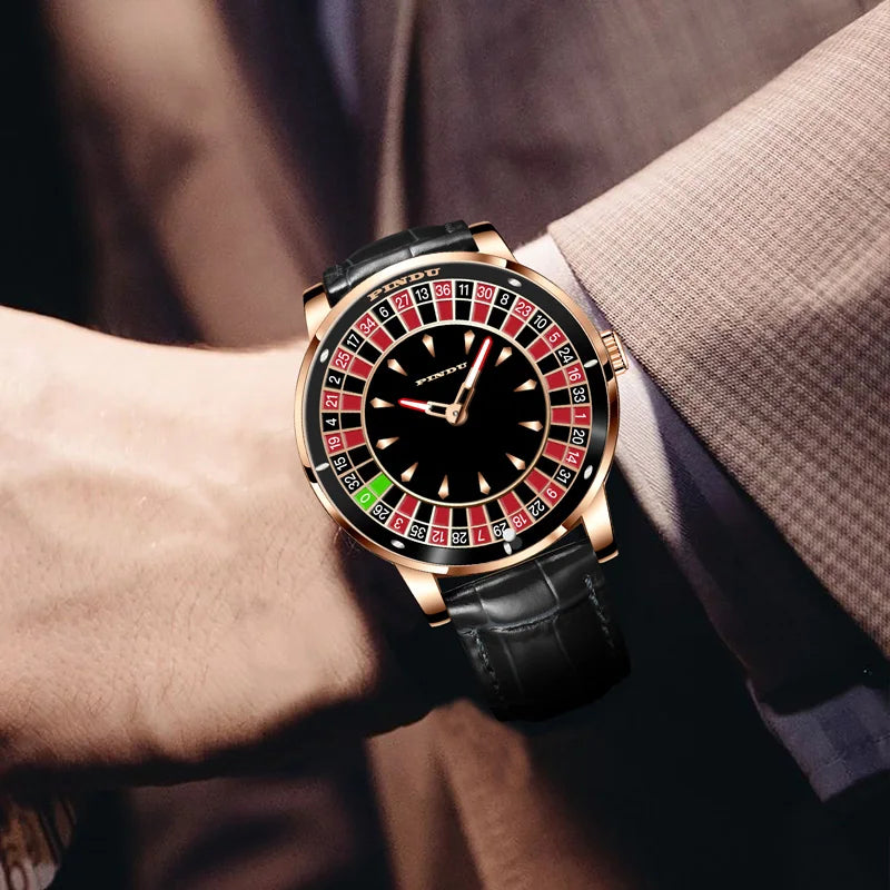 LumaVoyage Mechanical Roulette Spinner Watch — Mesmerizing Novelty Timepiece