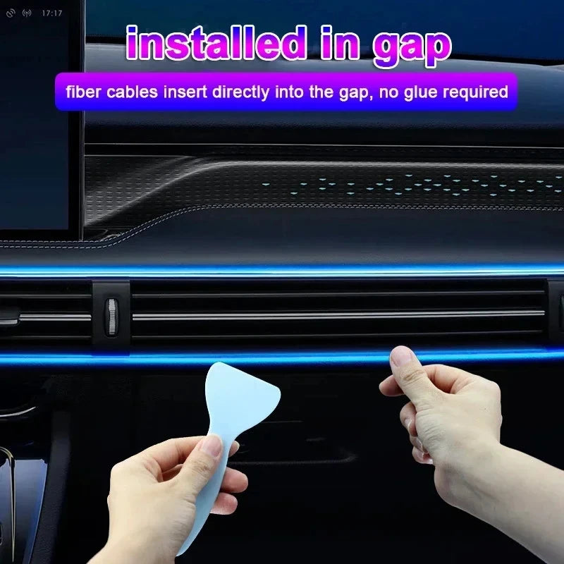 LumaVoyage Car LED Interior Ambient Lights — USB App-Controlled RGB Strip with Music Sync