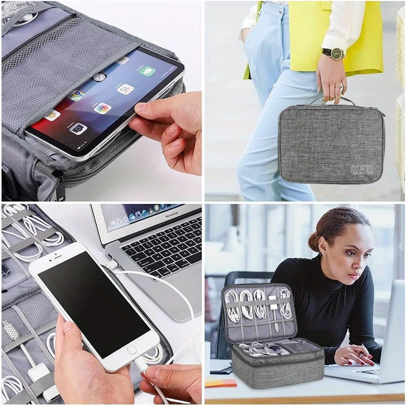 LumaVoyage Travel Tech Cord Organizer — Waterproof Cable Management Bag