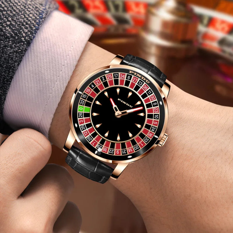 LumaVoyage Mechanical Roulette Spinner Watch — Mesmerizing Novelty Timepiece