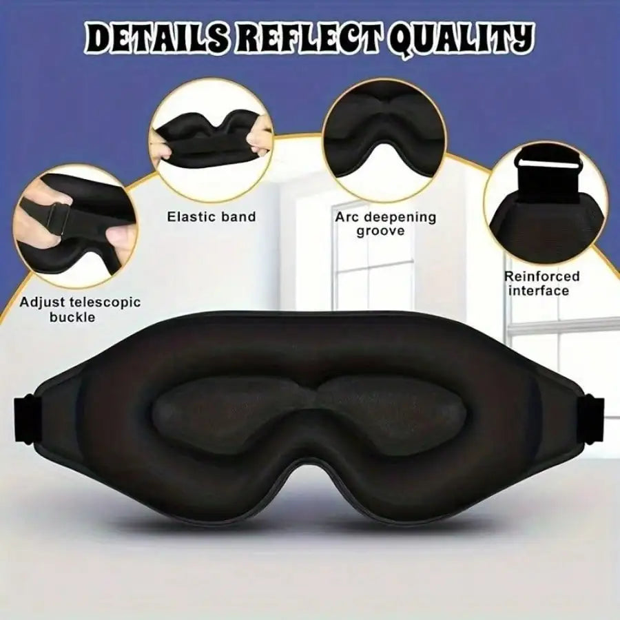 LumaVoyage 3D Contour Sleep Mask — 100% Blackout with Adjustable Strap