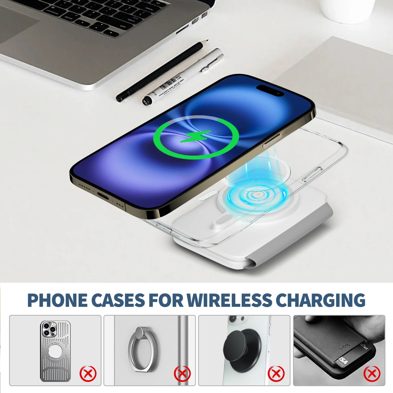 LumaVoyage 3-in-1 Magnetic Wireless Charger Stand — Fast Charge for Phone, Watch & AirPods