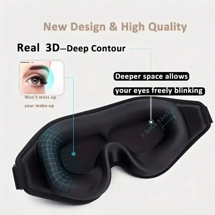 LumaVoyage 3D Contour Sleep Mask — 100% Blackout with Adjustable Strap