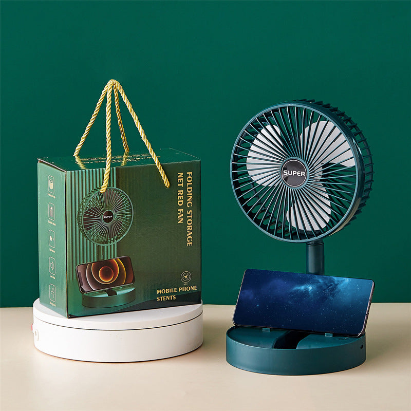 LumaVoyage Portable Double Folding Fan — USB Rechargeable Handheld & Desktop Cooler