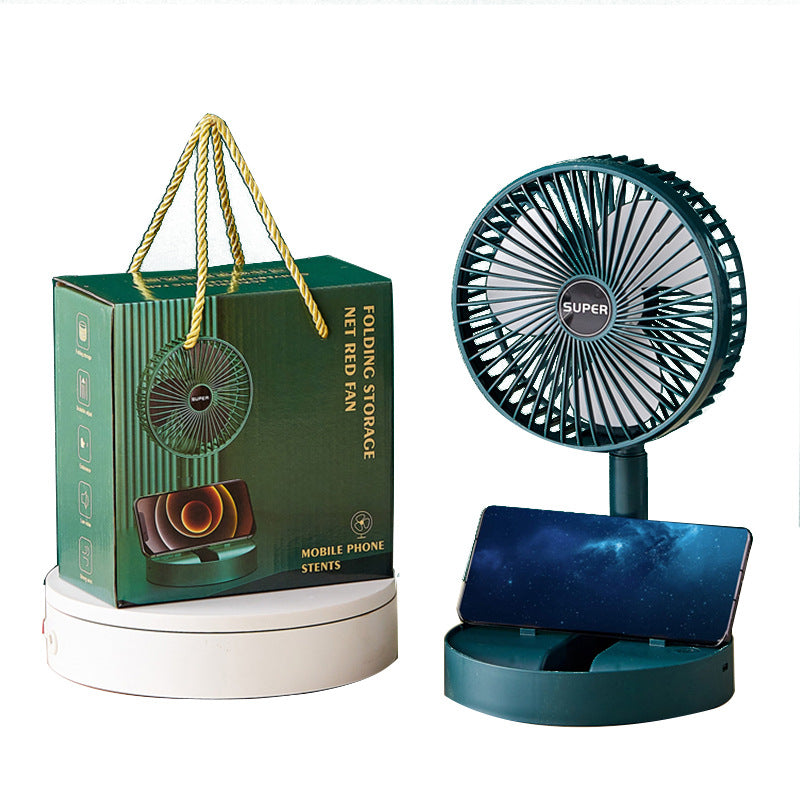 LumaVoyage Portable Double Folding Fan — USB Rechargeable Handheld & Desktop Cooler