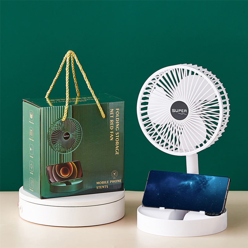 LumaVoyage Portable Double Folding Fan — USB Rechargeable Handheld & Desktop Cooler