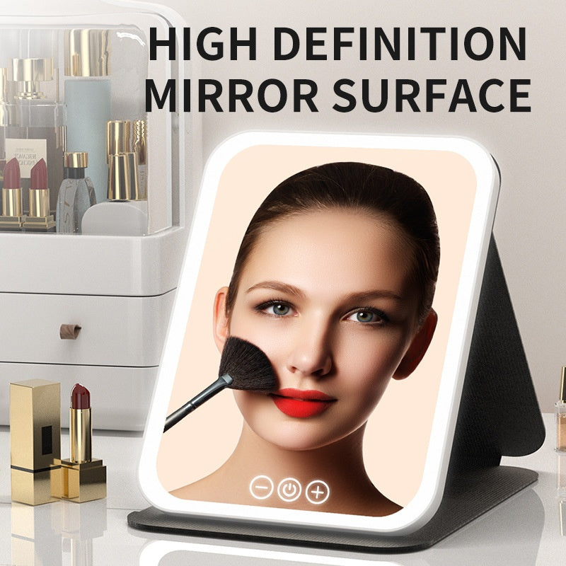 LumaVoyage Travel LED Makeup Mirror — Rechargeable Foldable & Compact