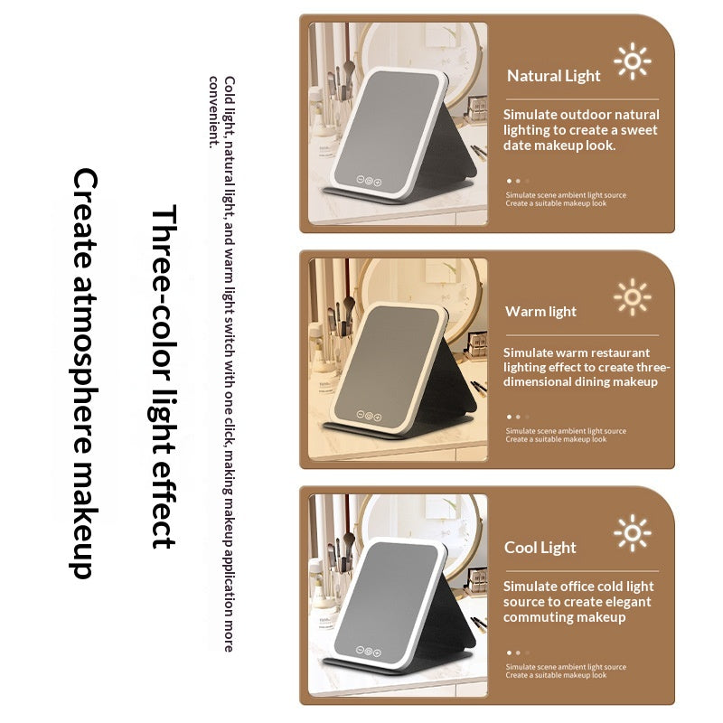 LumaVoyage Travel LED Makeup Mirror — Rechargeable Foldable & Compact